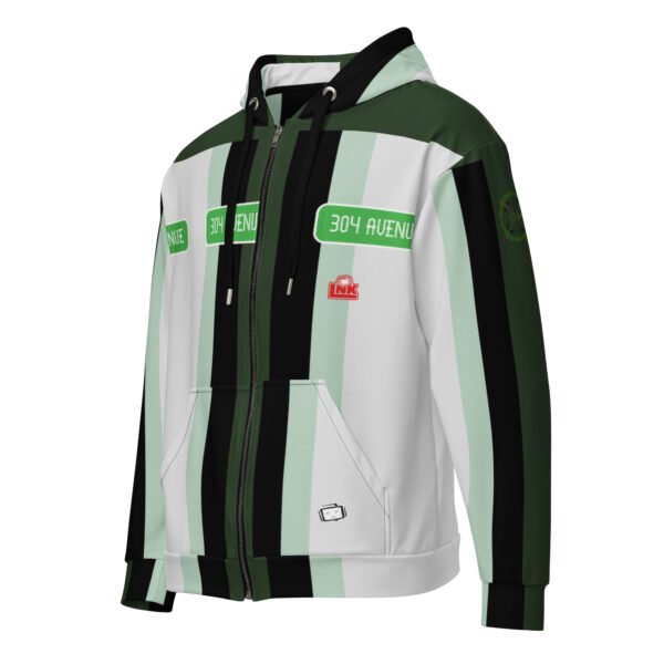 LNK City Boyz Avenue Green White Unisex zip hoodie