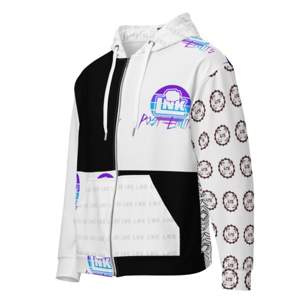 LNK Post Limits Black White Unisex zip hoodie